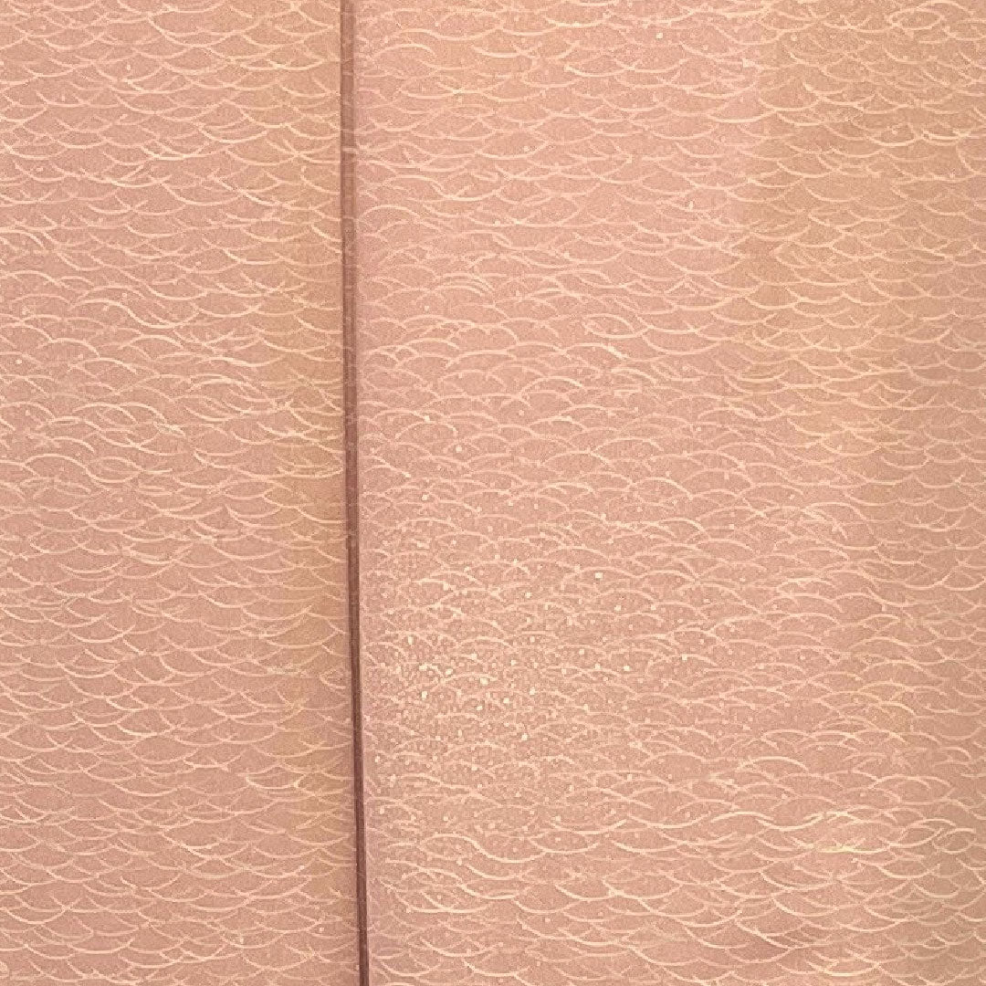 小紋 身丈157cm 裄丈62cm 袷 露芝模様 正絹 Sランク ピンク系 1115001052313