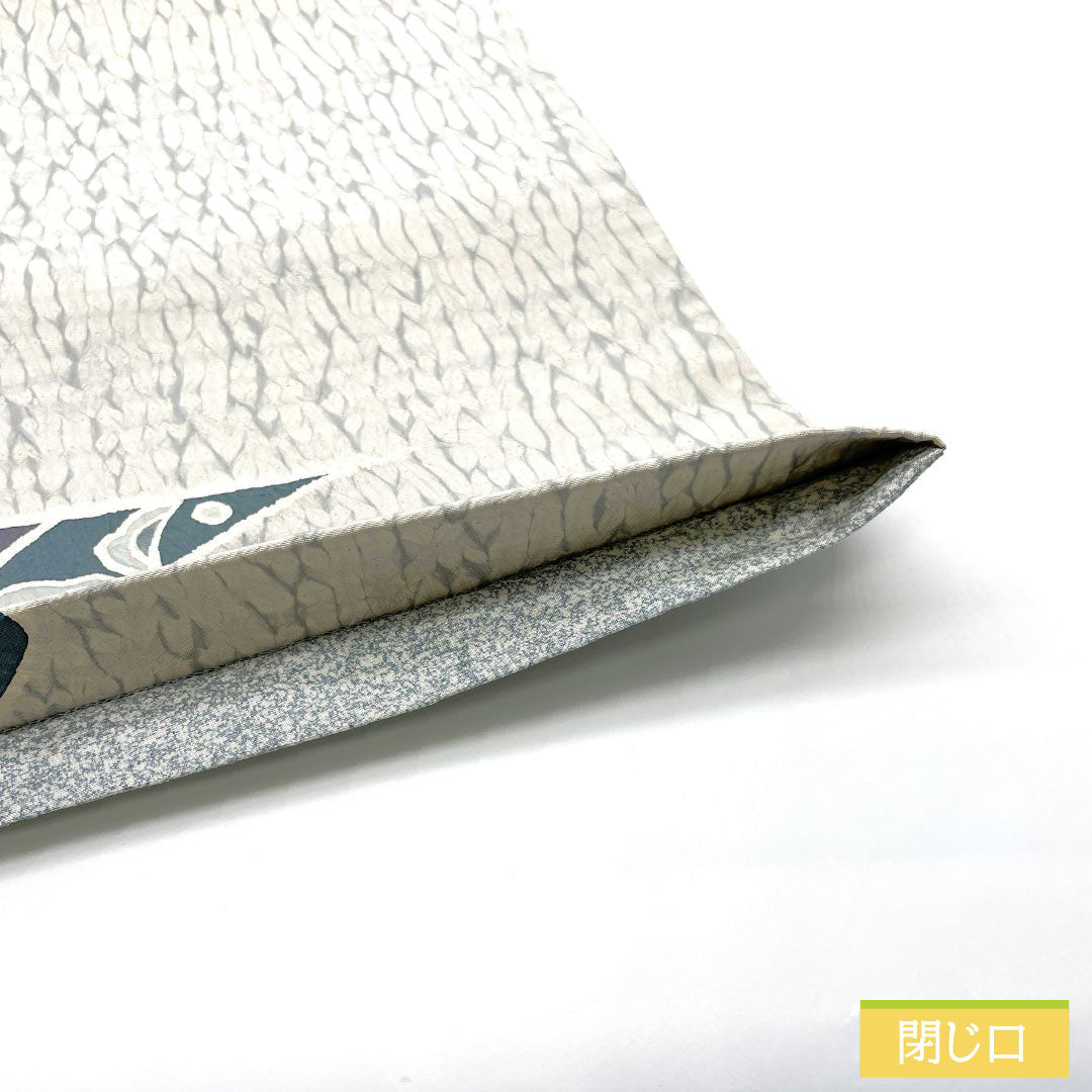 Fukuro Obi (Sleeve) - Pure Silk, S-Rank, Unohana-iro (Unohana Color), Dyed Obi with Tornado-Shibori Pattern and Abstract Floral Design, Length 446cm, Pointed Pattern, Casual, Gray, Item Number: 1123016632322