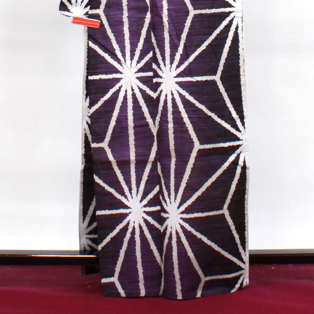 Yukata Asanoha Cotton S Rank Single Layer Length 162.5cm Sleeve Length 69.5cm Purple 1118003942420