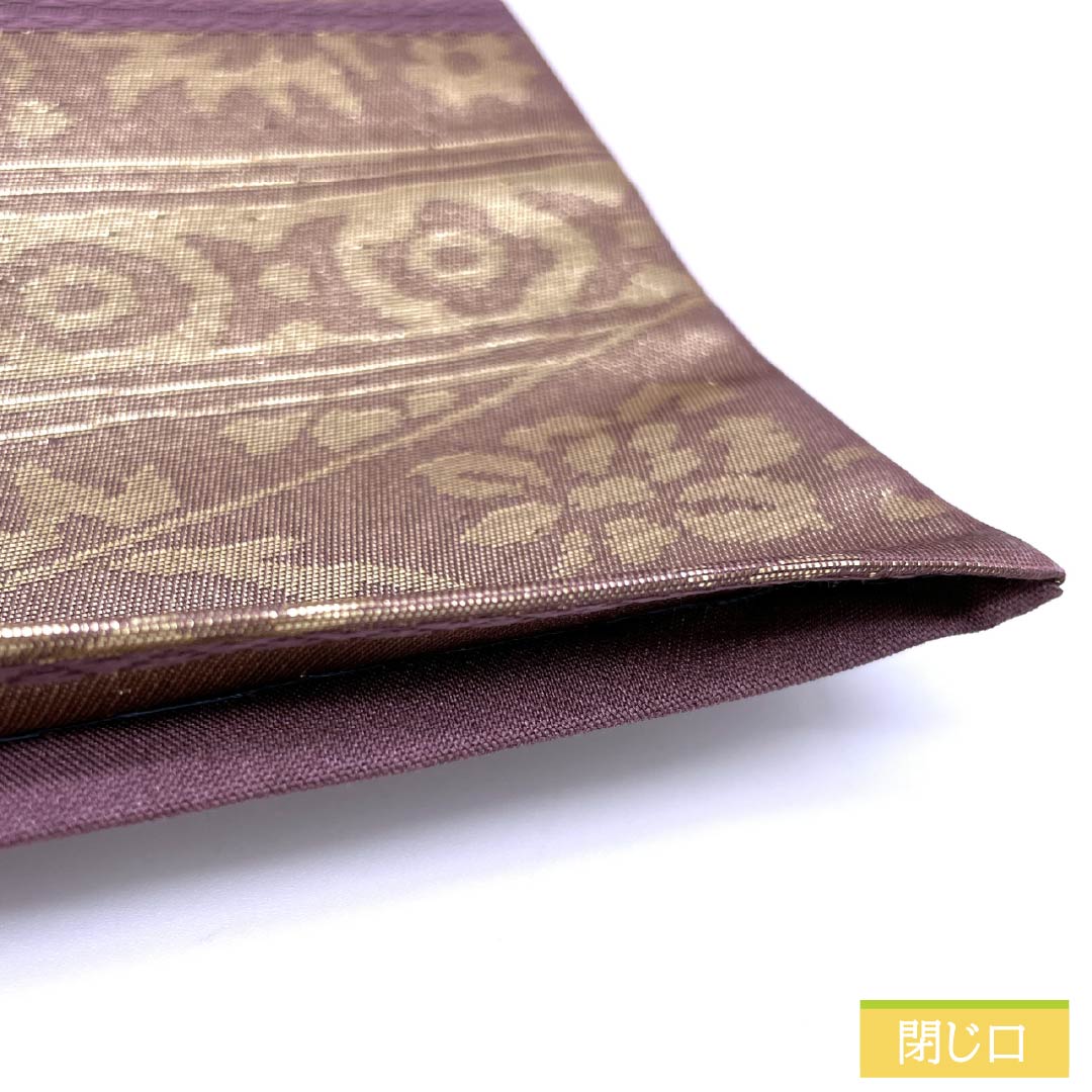 Fukuro Obi (Sash) - Pure Silk - Peony Gray - European Pattern - Obi Length 428cm - B Rank - Six Passes - Semi-Formal - Gold 1123012314321