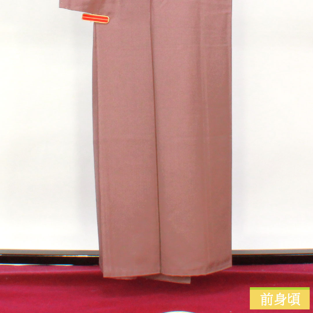 小紋 正絹 身丈158.5cm 裄丈63cm 袷 積紅色(せきこういろ) 江戸小紋 万筋 Sランク 紫系 1115004252320