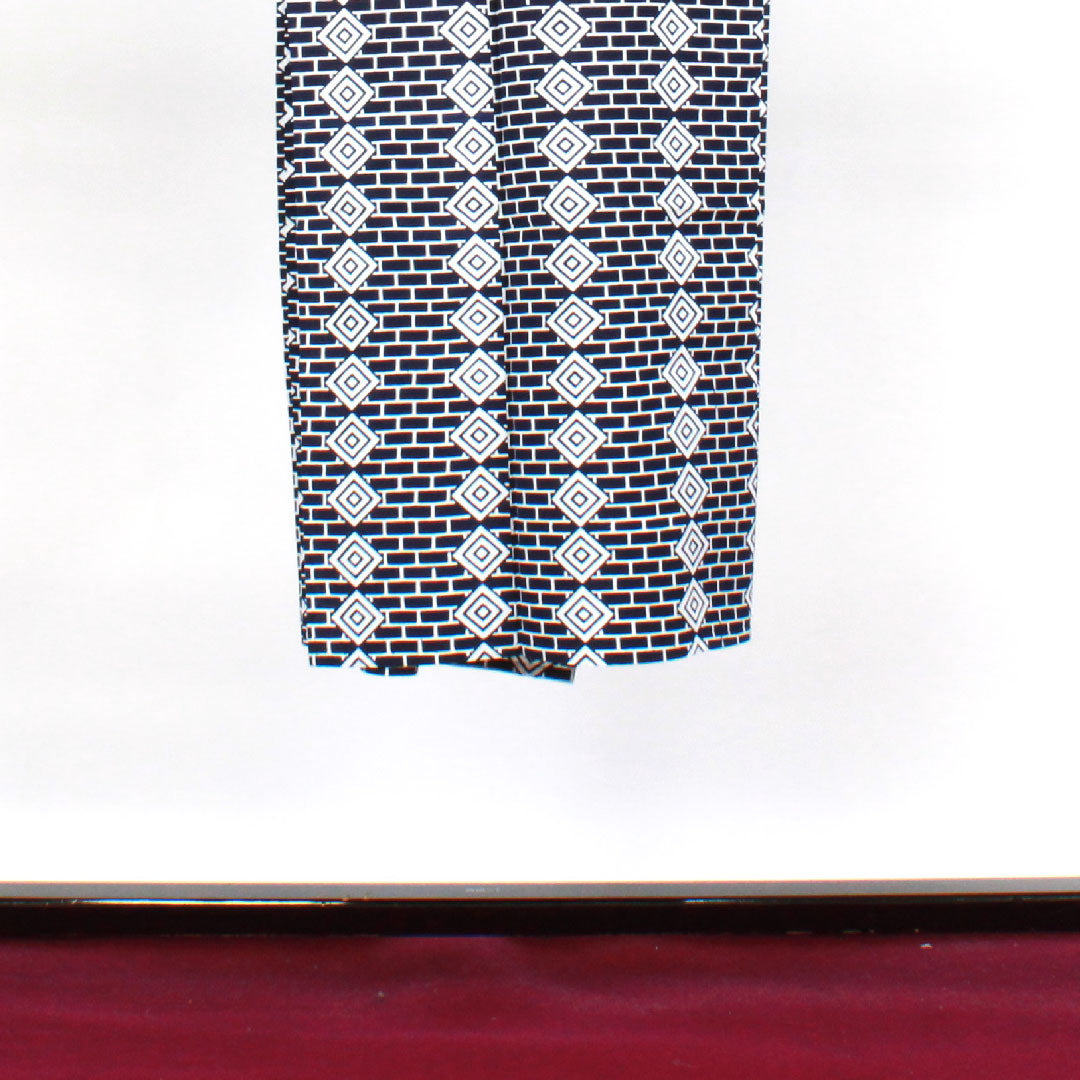 Yukata with basting thread, unused, men's, geometric pattern, cotton, S rank, single layer, length 135cm, sleeve length 67.5cm, navy blue, 1118002132118