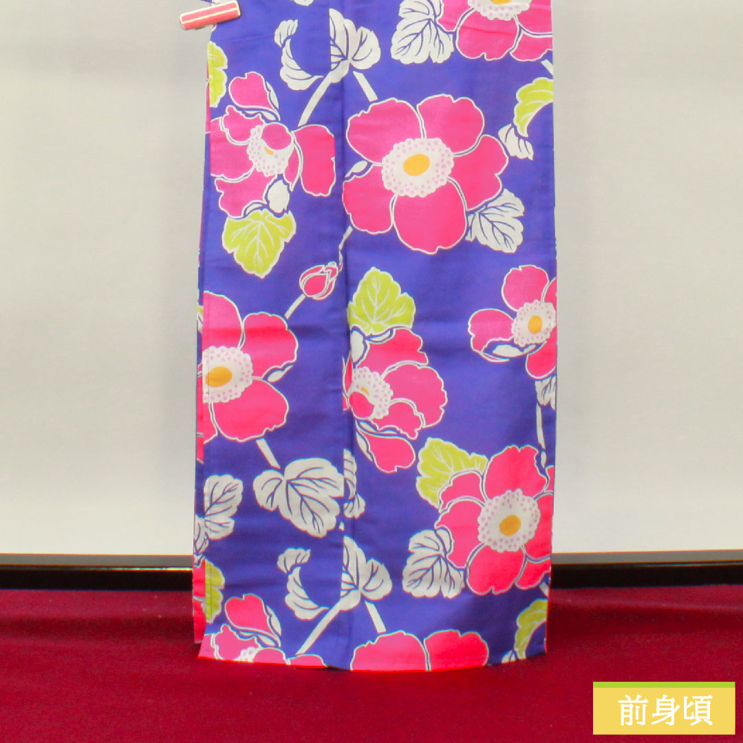 浴衣 木綿 身丈165.5cm 裄丈66cm Sランク 単衣 紫系 杜若色(かきつばたいろ) 1118005162520
