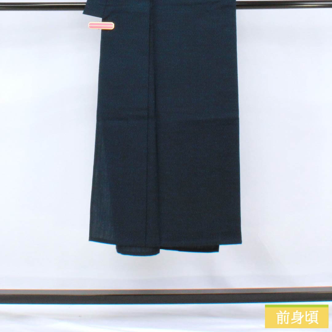 男物 ウール Sランク 身丈136cm 裄丈66.5cm 紺色(こんいろ)単衣 紺系 1119000902318