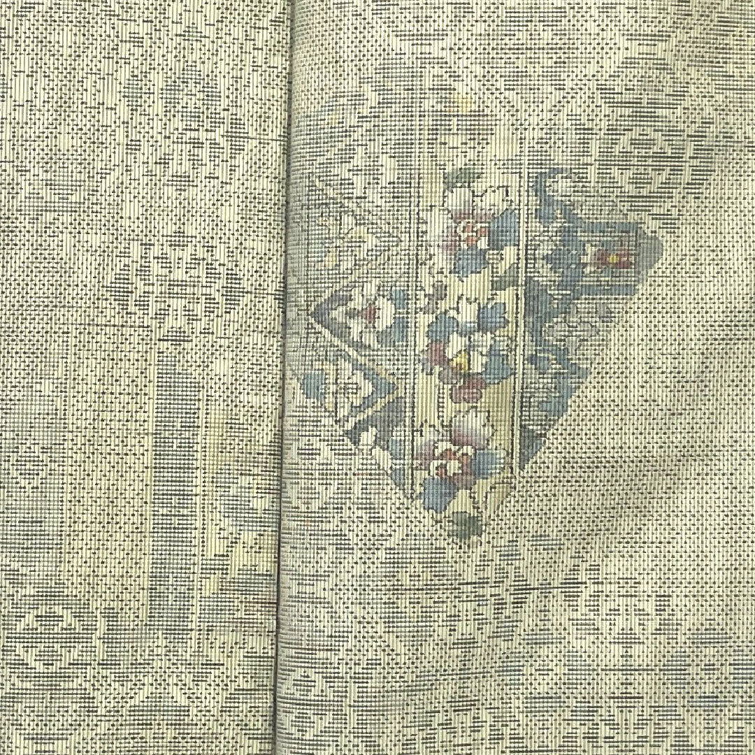 White Oshima Tsumugi, Length 163cm, Sleeve length 66cm, Floral chintz pattern, 7 marks, Pure silk, A rank, Lined, White, 1116000573311
