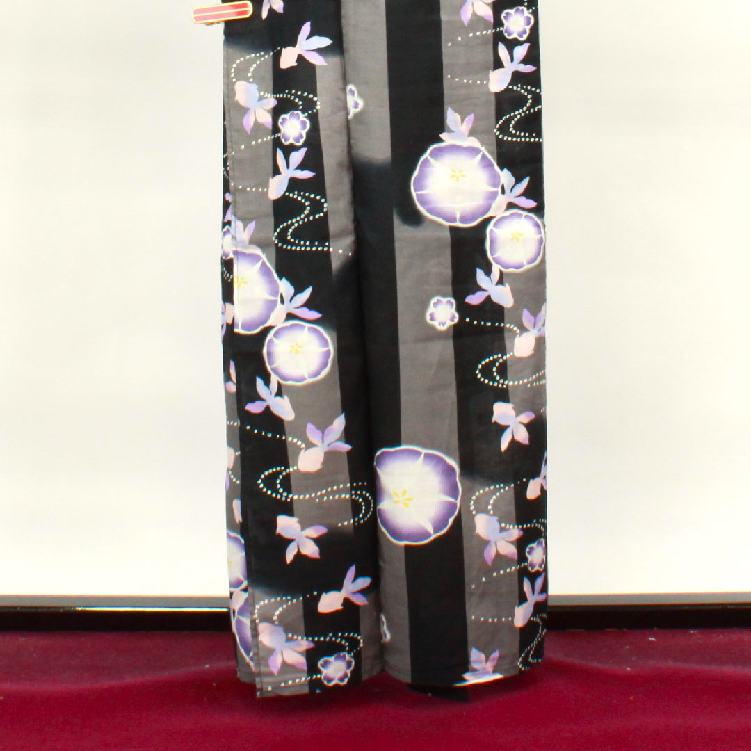 Yukata Goldfish Morning Glory Cherry Blossom Cotton S Rank Single Layer Length 161cm Sleeve Length 65cm Gradient 1118003802499