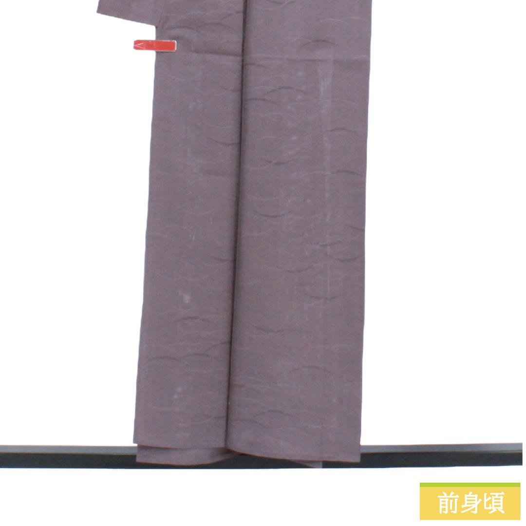 夏物 正絹 色無地 Bランク 身丈154cm 裄丈63cm 中滅紫色(なかのけしむらさきいろ) 露芝 絽 紫系 1132004464220