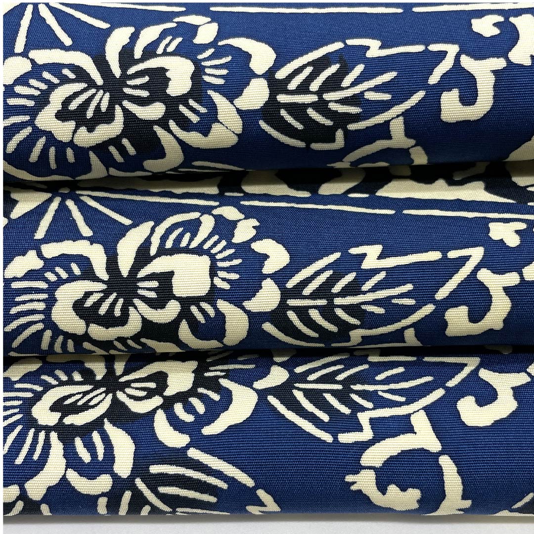 名古屋帯 薄卵色 型染 扇に花模様 帯丈337cm 正絹 Sランク 全通 カジュアル クリーム系 1124005012315 名古屋仕立て