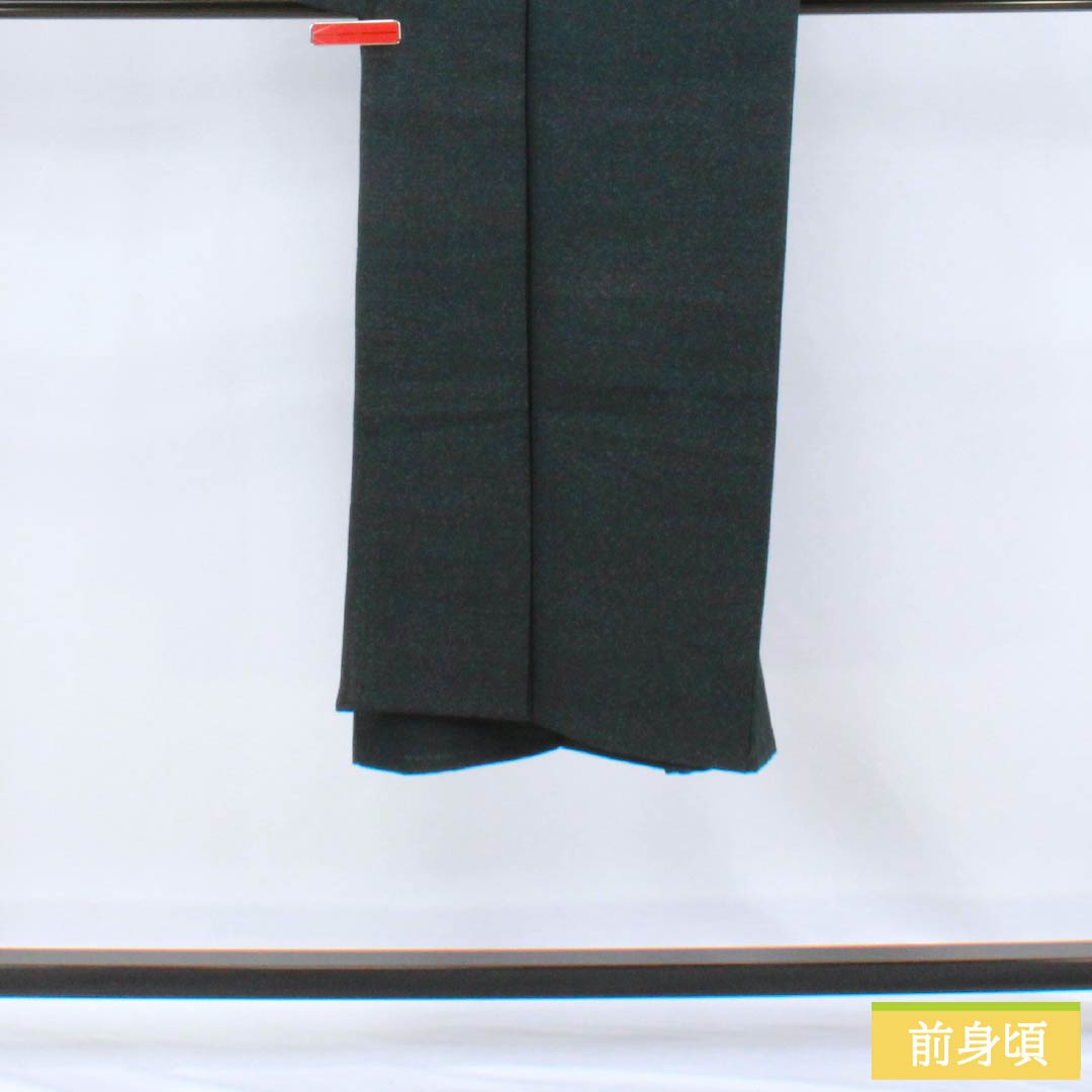 男物 ウール Sランク 身丈134cm 裄丈64cm 青墨色(あおずみいろ) 単衣 青系 1119001232317