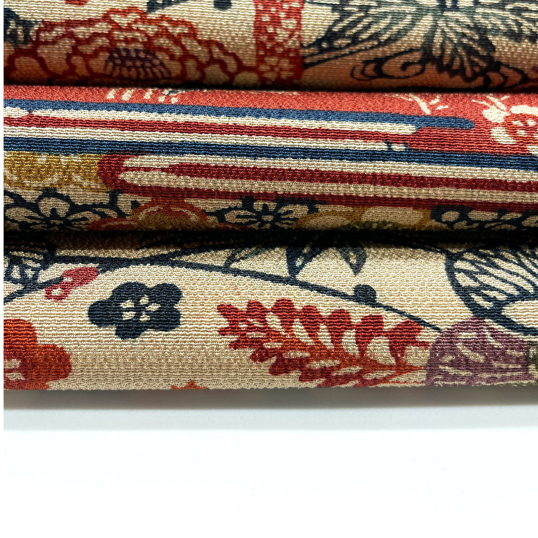 Nagoya obi, stencil-dyed obi, auspicious pattern, obi length 361cm, pure silk, B rank, full length, casual, gradation, 1124002594399, Nagoya style