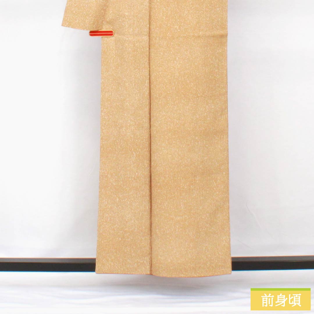 小紋 正絹 身丈158cm 裄丈63.5cm 袷 山吹鼠色(やまぶきねずいろ) タタキ染 Sランク ベージュ系 1115005852325