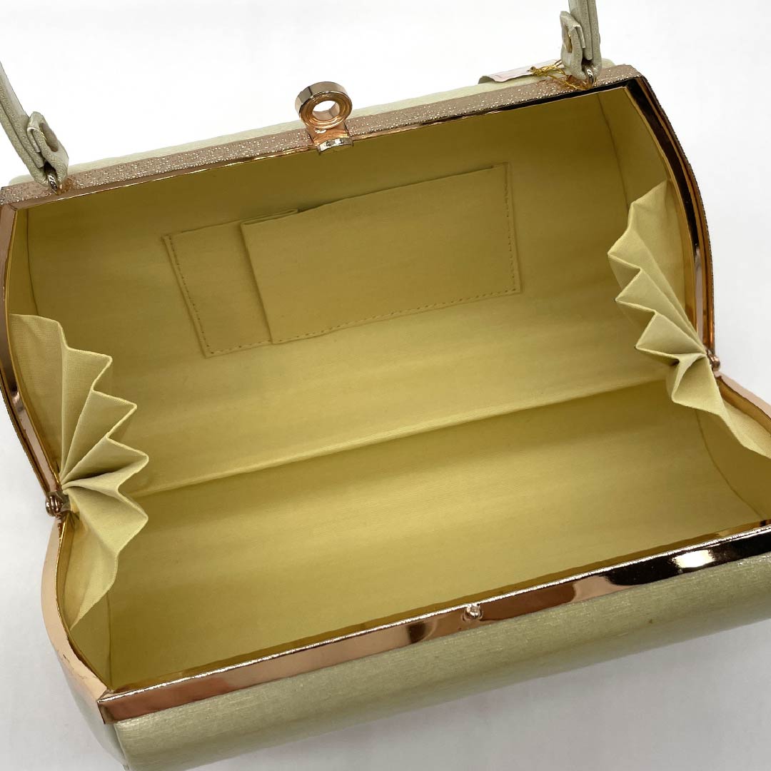 (Like New) Formal Zori and Bag Set, Grade A, Mother-of-Pearl Design, Size M, Yellow, 1133000373323