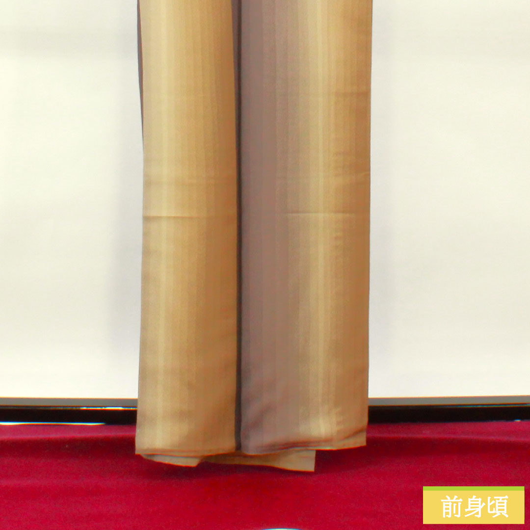 小紋 正絹 身丈161.5cm 裄丈67cm 袷 縞 多色使い Sランク グラデーション系 1115004172499