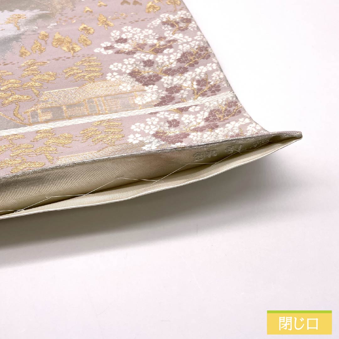 袋帯 正絹 留袖用 引箔 古都みやび 風景模様 鶴 帯丈432cm Aランク 六通 フォーマル グラデーション系 1123013943399