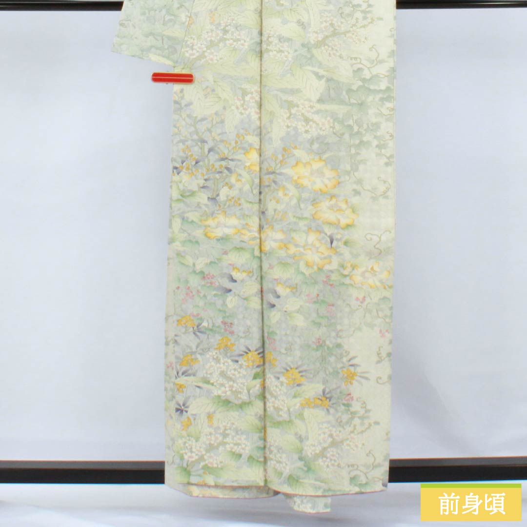 Visiting Kimono, Pure Silk, Grade A, Lined, Length 155.5cm, Sleeve Length 64.5cm, Floral Gradient Pattern, Product Number: 1112006143399
