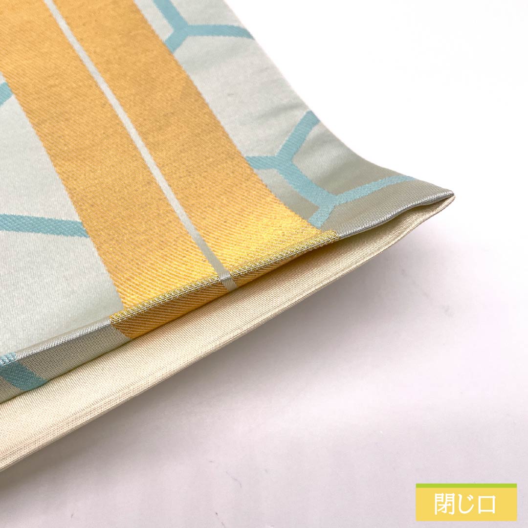 Fukuro Obi (Sash) - Pure Silk, White Indigo (Shirokiaiiro) - For Furisode (Long-sleeved Kimono) - Tortoise Shell Pattern - Length 442cm - A-Rank - Six-way - Formal - Light Blue - 1123013653324