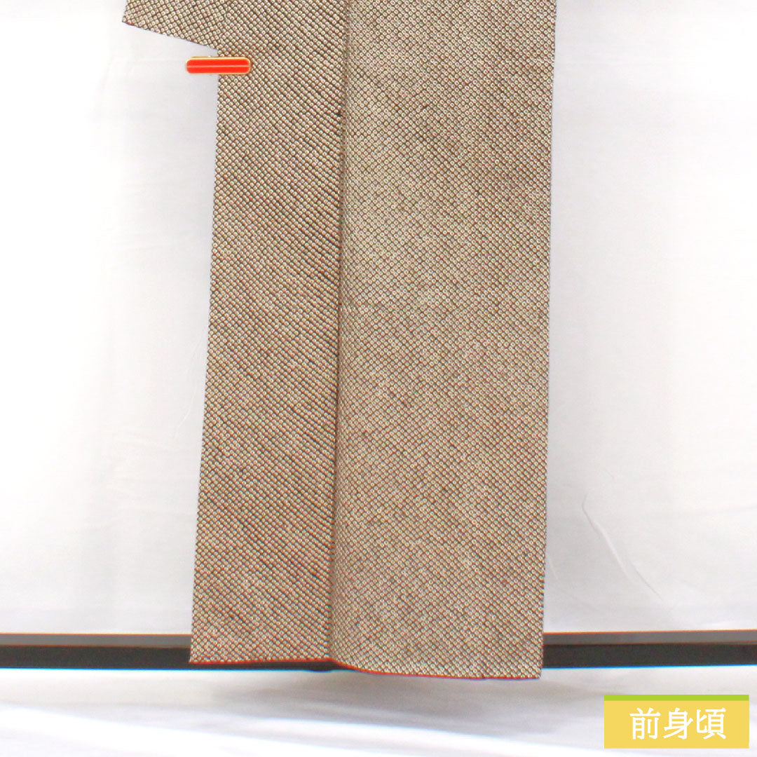 Komon, pure silk, length 156cm, sleeve length 63.5cm, lined, all-dyed, Hikita-dyed, A rank, black, 1115004633310