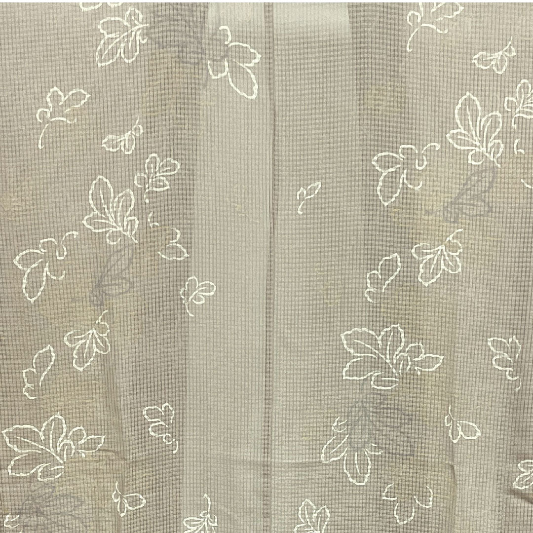 Haori (Japanese traditional coat) Length 90.5cm Sleeve length 63cm Tokiwa gray Made by Horiichi Chrysanthemum leaf pattern Pure silk S rank Gauze Gray 1117000522922