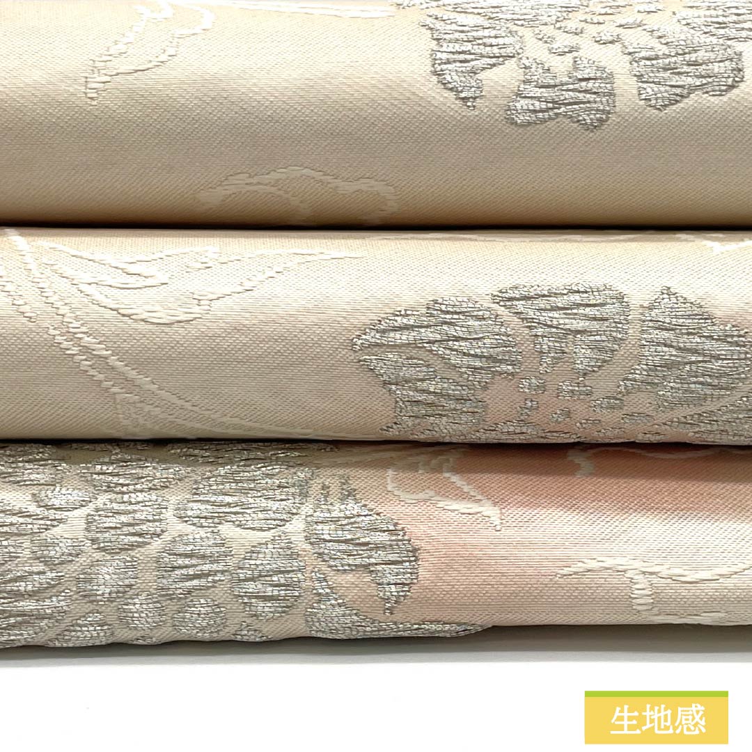 名古屋帯 正絹 Sランク 白練色(しろねりいろ) 洋花 帯丈353cm 六通 セミフォーマル 白系 1124009532311 名古屋仕立て