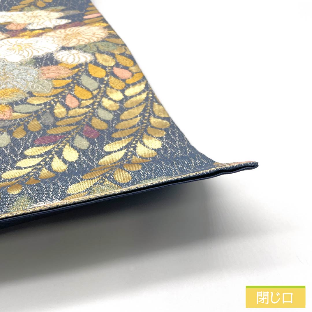 袋帯 正絹 Aランク 裏色(うらいろ) 辻ヶ花 帯丈436cm 六通 セミフォーマル 青系 1123015133317