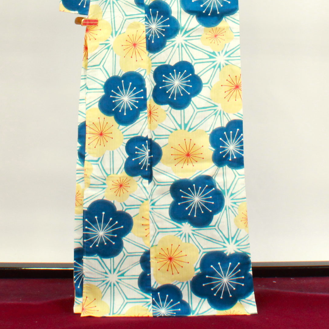 Yukata by Sayaka Yamamoto, Plum, Asanoha, Cotton, S rank, Single layer, Length 167.5cm, Sleeve length 68.5cm, White, 1118003972511