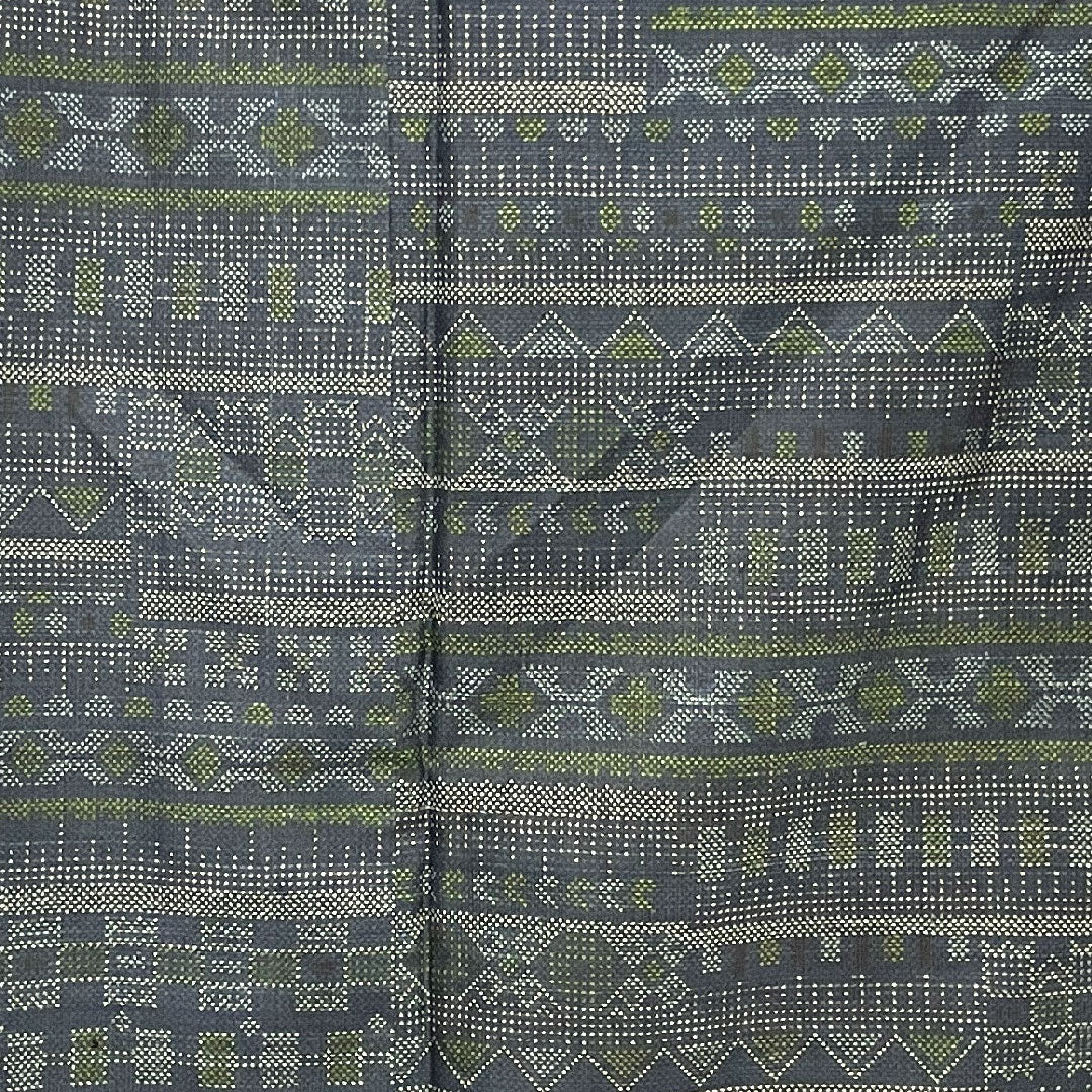 Tsumugi, Length 153cm, Sleeve length 63.5cm, Navy blue, Geometric pattern, Pure silk, S rank, Lined, Navy blue, 1116001942218