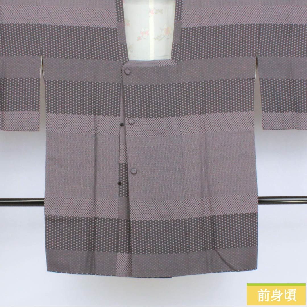 道行コート 正絹 Aランク 身丈89cm 裄丈65cm 鳩羽色(はとばいろ) 江戸小紋 袷 紫系 1117001433920