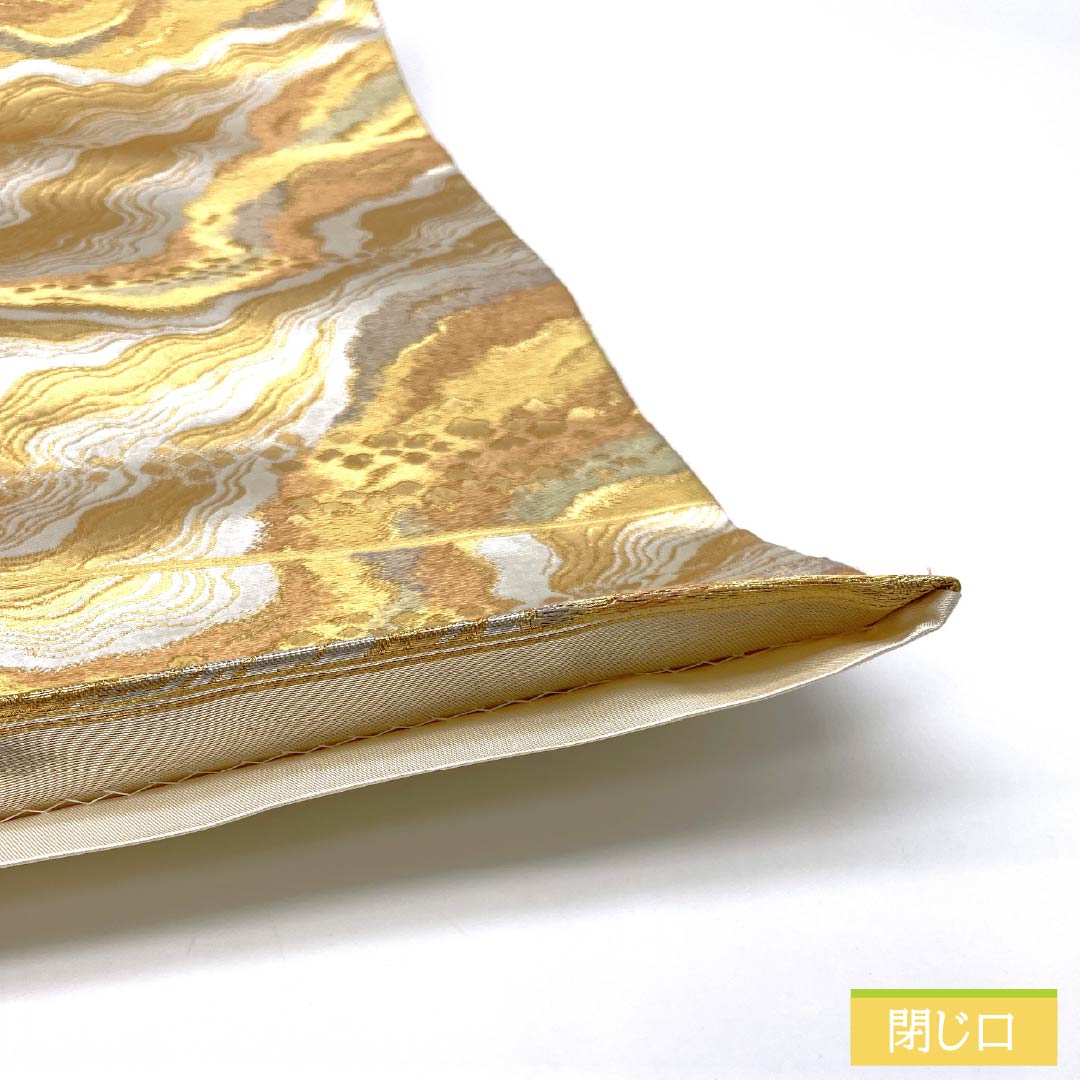 Formal silver-colored obi, pure silk, S-rank, with a ripple pattern, suitable for formal kimono (tomesode), length 436cm, six-fold hem, product number 1123015972322