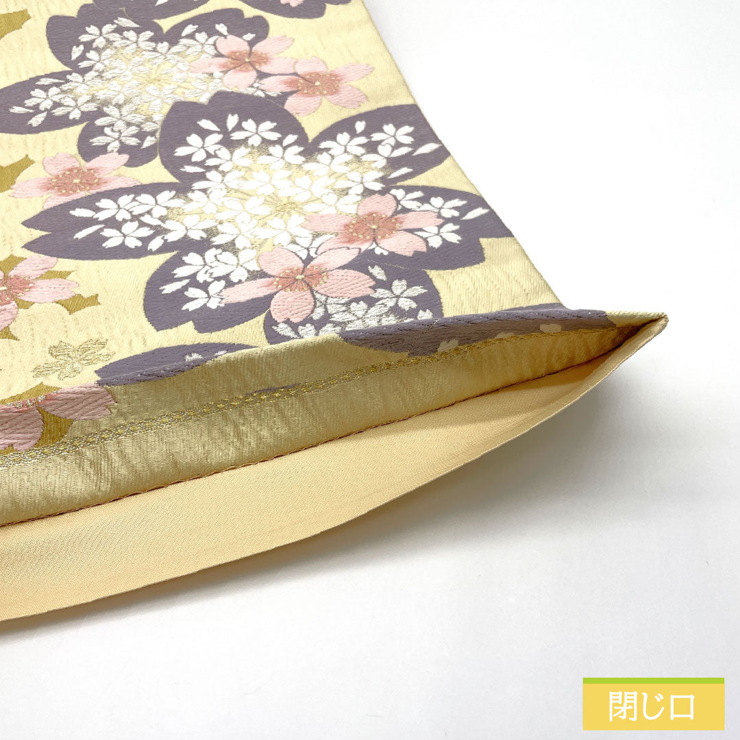 袋帯 正絹 Sランク 薄卵色(うすたまごいろ) 西陣織 振袖用 桜 帯丈434cm 六通 フォーマル クリーム系 1123016332315
