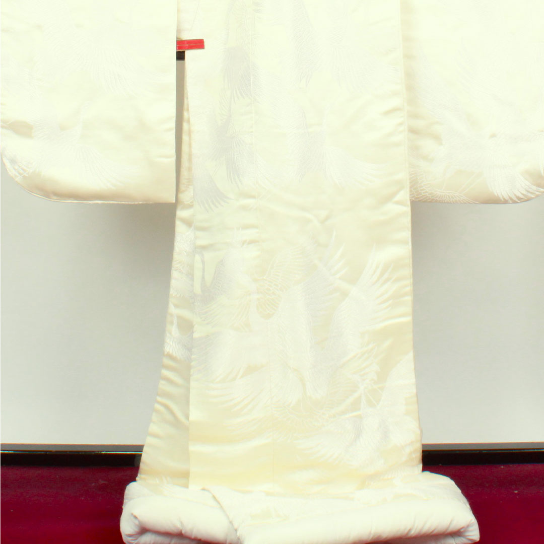 Shiromuku (White Kimono) Length 194cm Karaori Hakutsuru Silk A Rank Awase White 1110000503911