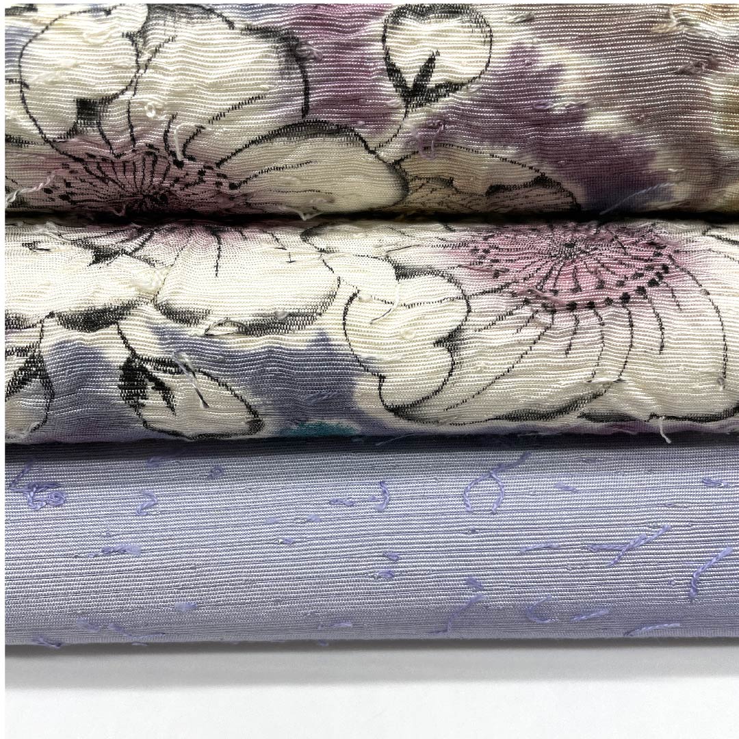 Nagoya obi, light wisteria, Tsujigahana, Hige Tsumugi, obi length 362cm, pure silk, A rank, point pattern, casual, purple, 1124003233320, open style