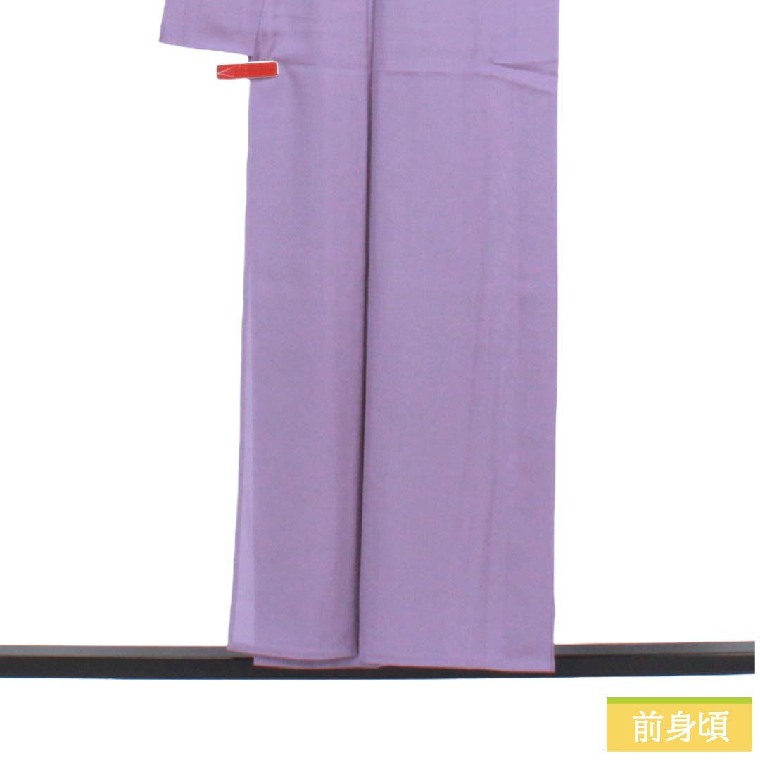 夏物 正絹 色無地 Aランク 身丈154.5cm 裄丈63.5cm 葵色(あおいいろ) 素無地 一つ紋 木瓜 絽 紫系 1132004823220