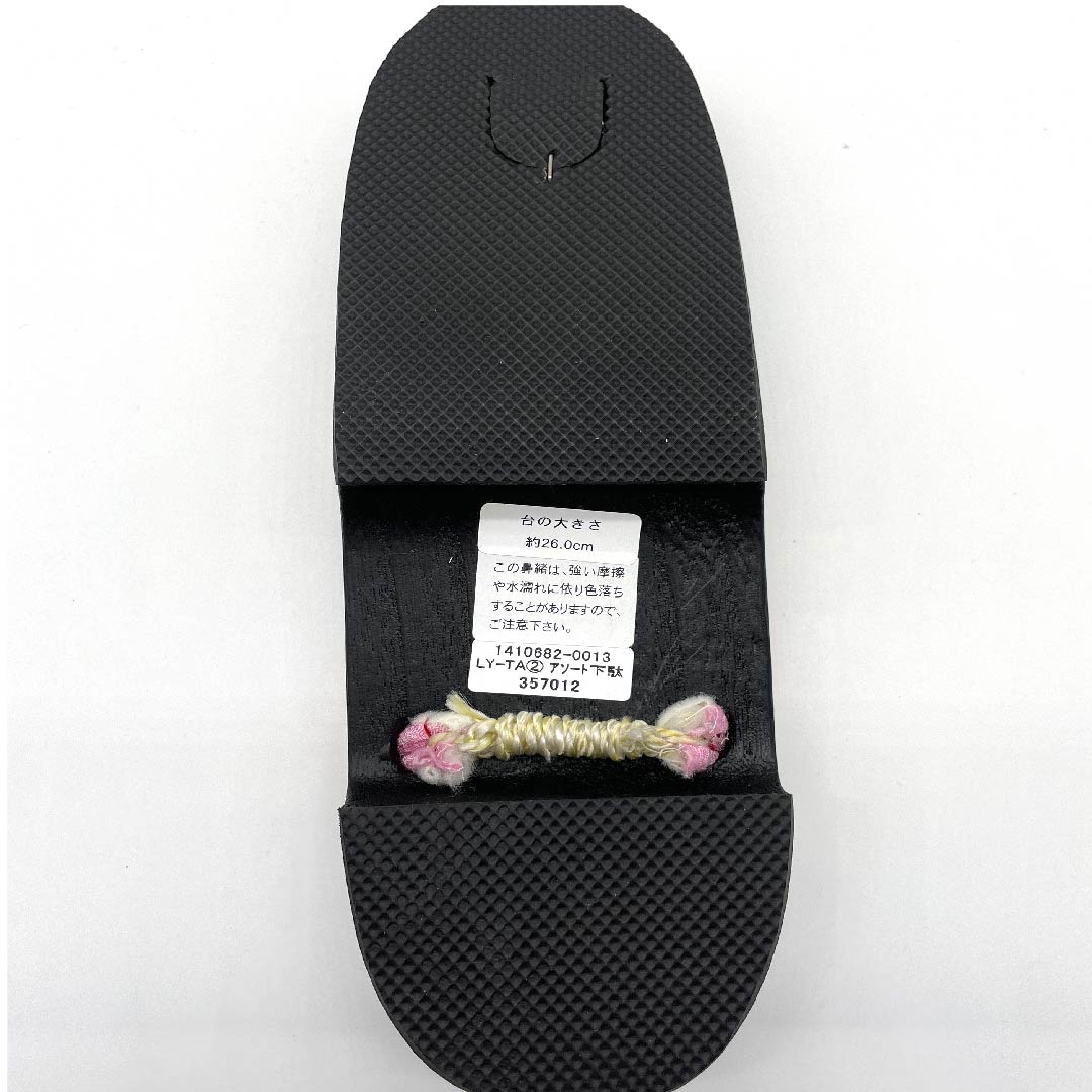 (Brand new, unused) Geta clogs, crepe, embroidered, floral pattern, XL size, black, NEW rank, 1122000951510
