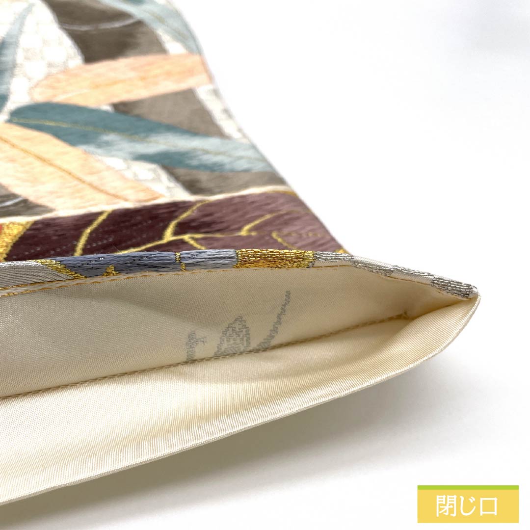 Fukuro Obi, pure silk, fish belly white (gyo to aku iro), Shirayaen Oba, chrysanthemum, bellflower, bamboo, obi length 432cm, A rank, six-pass, formal, gray, 1123012023322