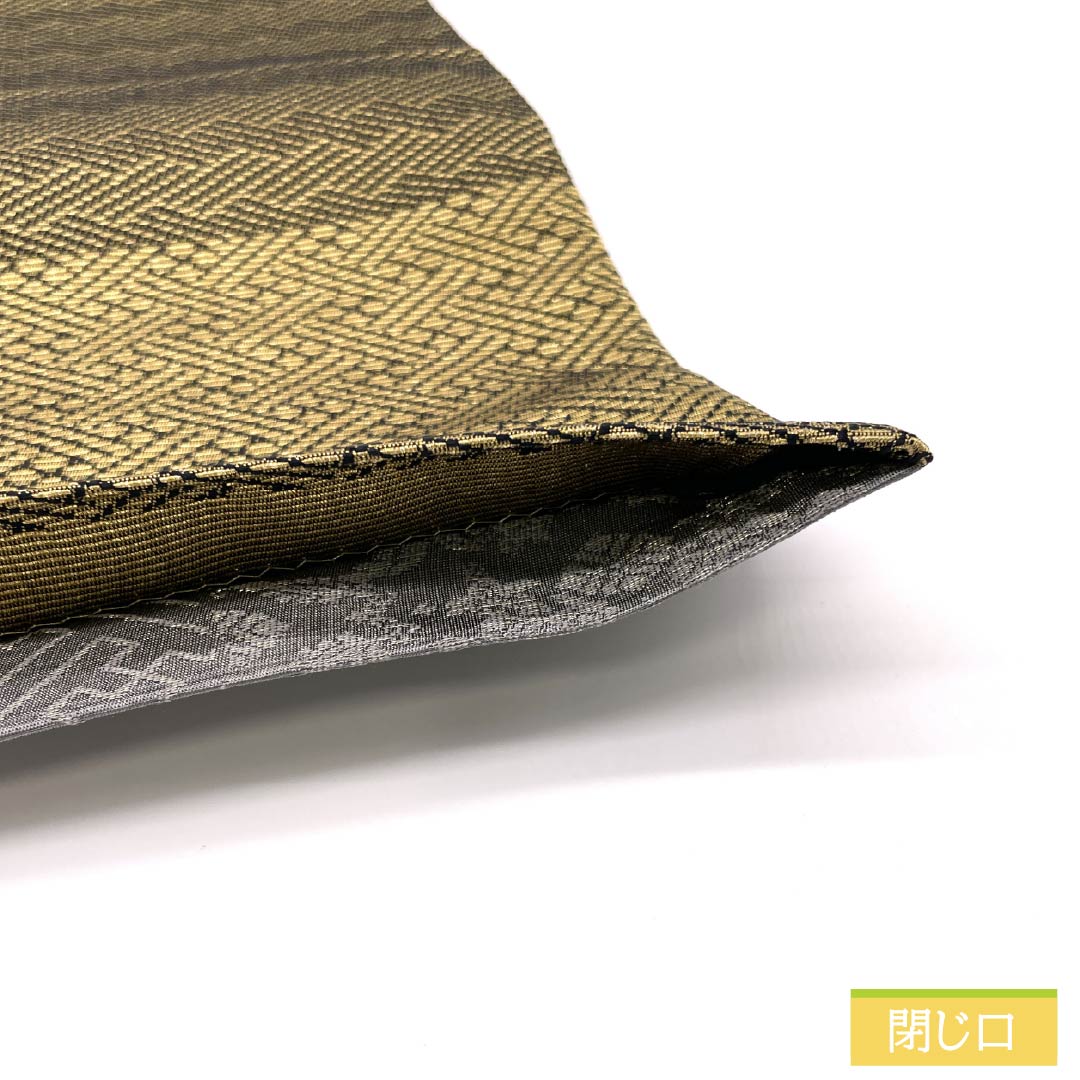 Fukuro Obi (Sash) - Pure Silk, Geometric Pattern, Length 444cm, S-Rank, Pointed Design, Gold, Semi-Formal, Item Number: 1123014772321