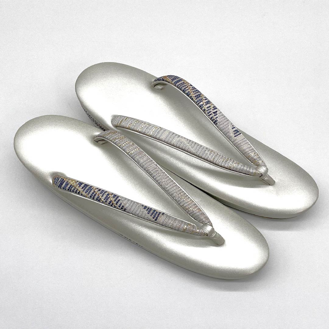 (New old stock) Formal sandal and bag set, silver-white, unused, classic pattern, pine, size M, white, NEW rank, 1133000121311