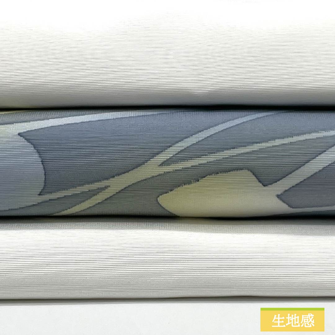 Nagoya Obi, Polyester, S-Rank, Abstract Pattern, Dyed Obi, Length 367cm, Pointed Pattern, Casual, White, 1124010832311, Nagoya Style