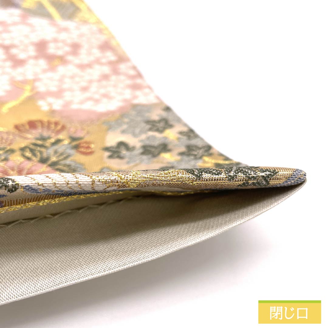 Fukuro Obi, pure silk, gold color, crane, phoenix, mandarin ducks, landscape, obi length 432cm, S rank, six-way, formal, gold-based, 1123012062321