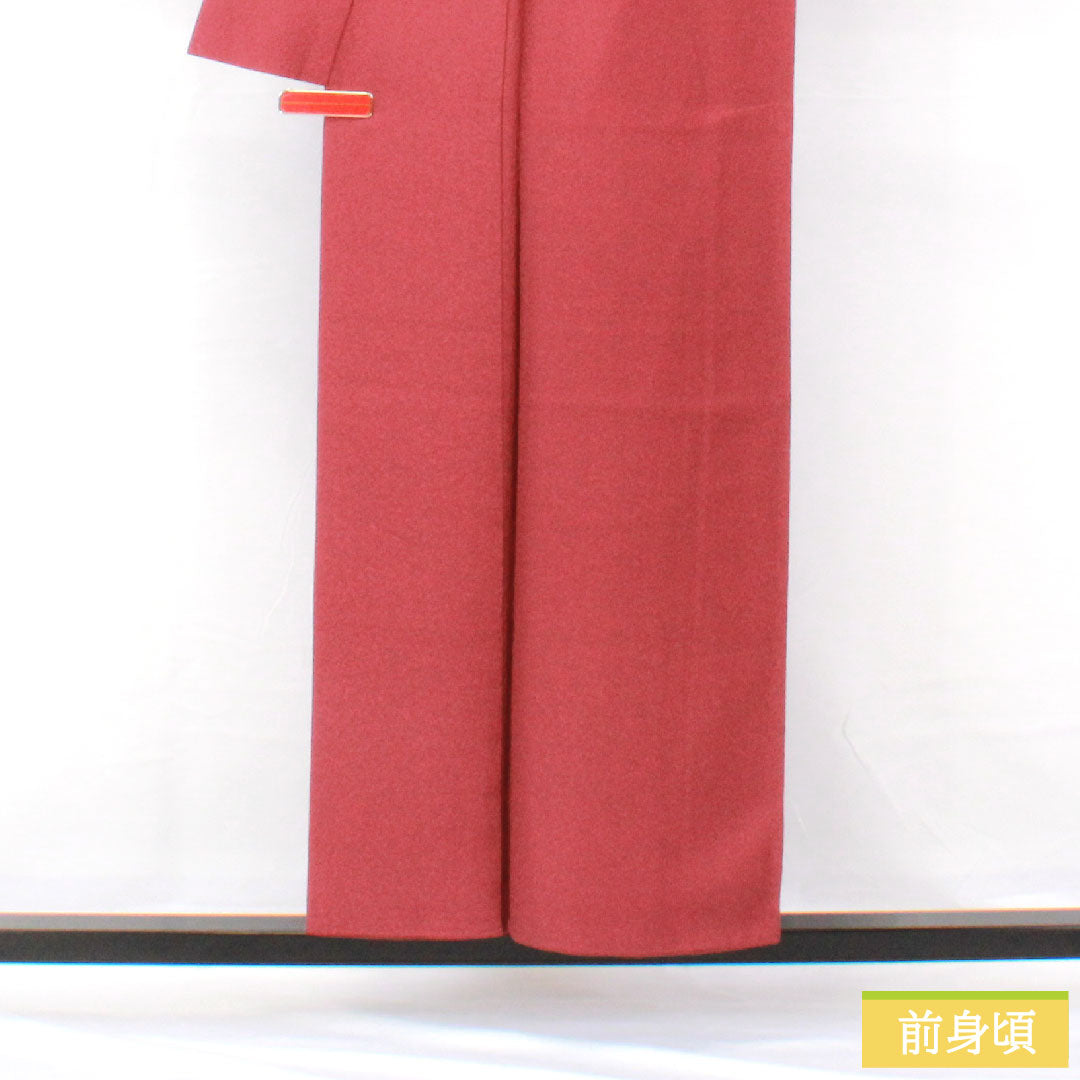 Plain color, pure silk, length 154.4cm, sleeve length 63cm, sappan color, one crest, circle with different hawk feathers, artist's work, lined, S rank, purple, 1114001782220