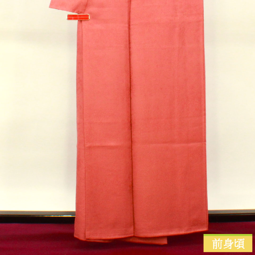 色無地 正絹 身丈160cm 裄丈64.5cm 長春色(ちょうしゅんいろ) 袷 Sランク ピンク系 1114001222413