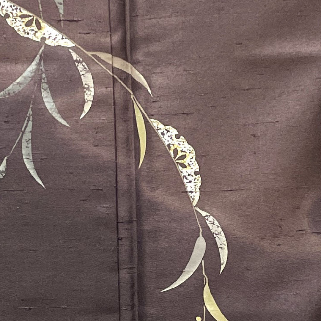 Men's Length 134cm Sleeve length 69.5cm Ushiku Tsumugi Hakusan Kobo Ichikawa Junichiro Yukiwa Pure silk S rank Awase Purple 1119000502320