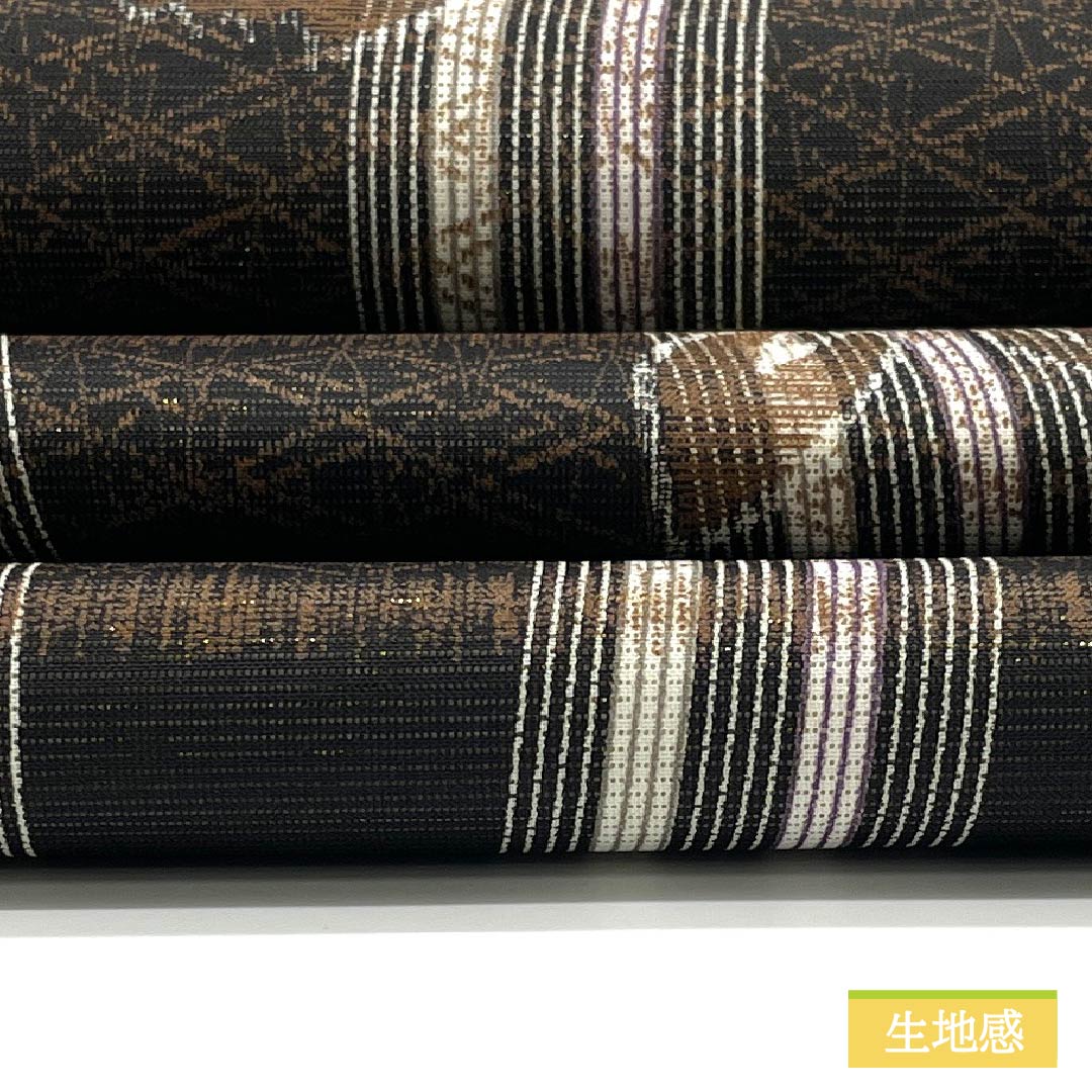 Nagoya obi, pure silk, reversible, lattice pattern, cherry blossom pattern, summer obi, obi length 370cm, S rank, full length, semi-formal, black, 1124006802310, open style