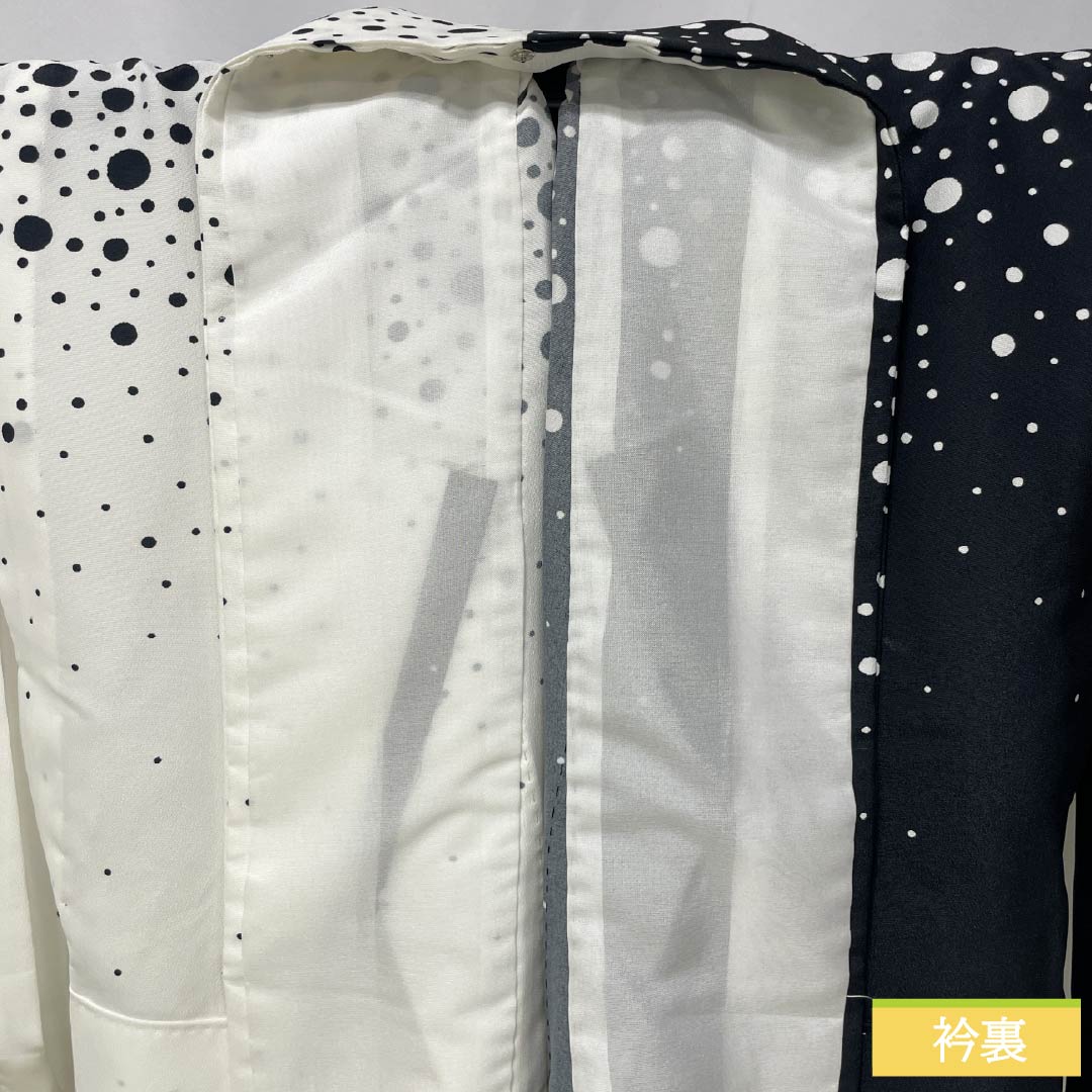 Homongi (Homongi), Polyester, Grade A, Single-Layer Kimono, Length 154.5cm, Sleeve Length 63cm, Dot Pattern, Washable, Monochrome, Product Number: 1112006153227