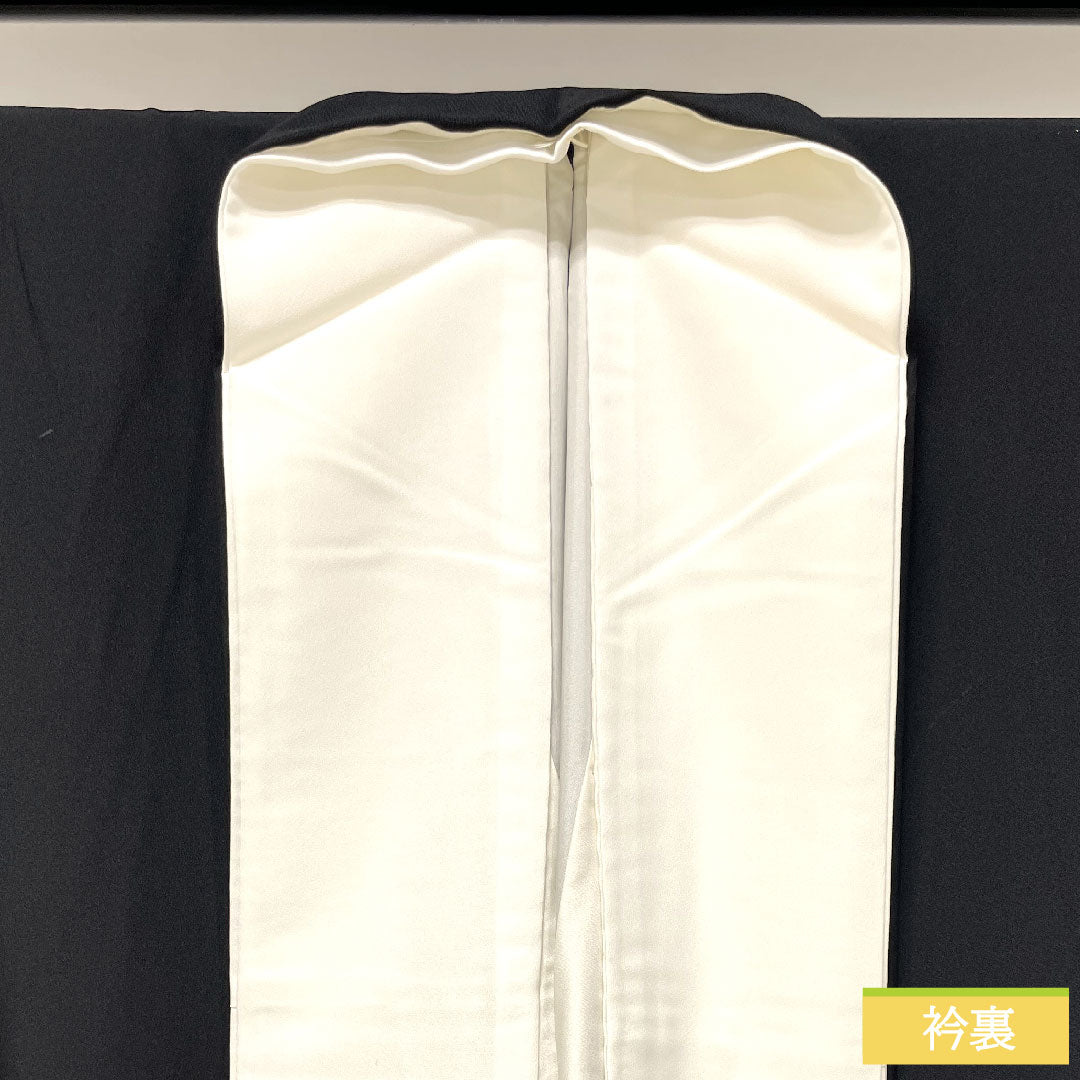 Black formal kimono, pure silk, length 161cm, sleeve length 67cm, lined, Kyoto Yuzen, auspicious pattern, five crests, S rank, five crests, black, 1111001272410