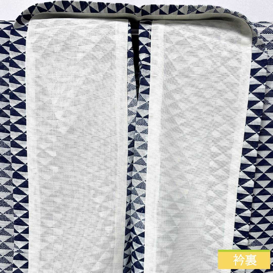 Summer kimono, polyester, small pattern, length 159cm, sleeve length 65.5cm, scales, washable kimono, silk, S rank, white, 1132002302311