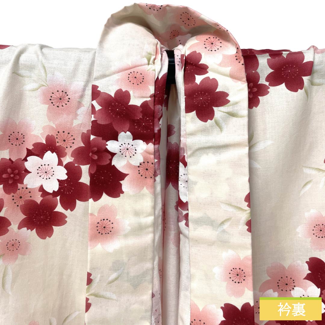 浴衣 木綿 Sランク 身丈163cm 裄丈66cm 薄肉色(うすにくいろ) 型染 桜 単衣 ピンク系 1118006992413