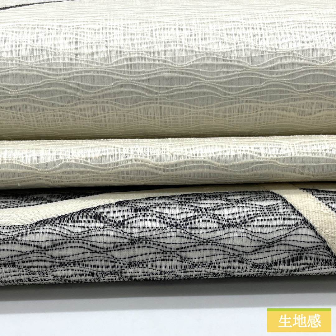 Fukuro Obi, pure silk, off-white, comb weave, abstract pattern, obi length 444cm, A rank, point pattern, casual, monotone, 1123012343327