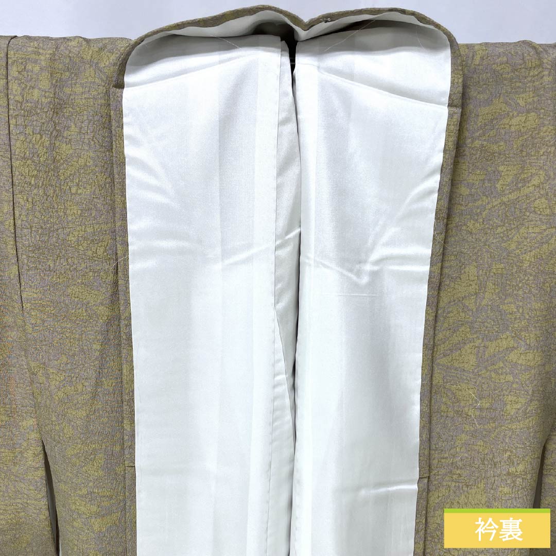 小紋 ポリエステル 身丈161cm 裄丈64.5cm 袷 鈍紫色(にぶむらさきいろ) 洗える着物 抽象模様 Sランク グレー系 1115005982422