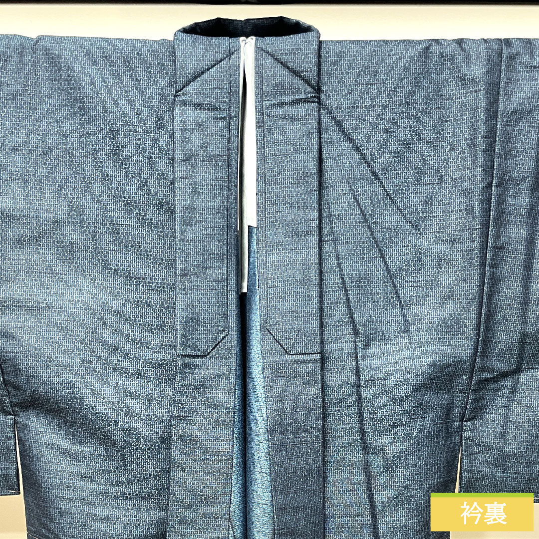 Men's wool, length 142cm, sleeve length 68.5cm, hexagonal pattern, basting thread included, unused, S rank, single layer, navy blue, 1119000762418