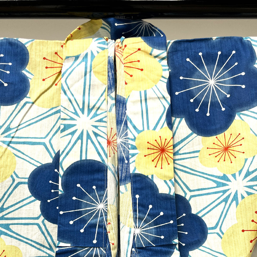 Yukata by Sayaka Yamamoto, Plum, Asanoha, Cotton, S rank, Single layer, Length 167.5cm, Sleeve length 68.5cm, White, 1118003972511